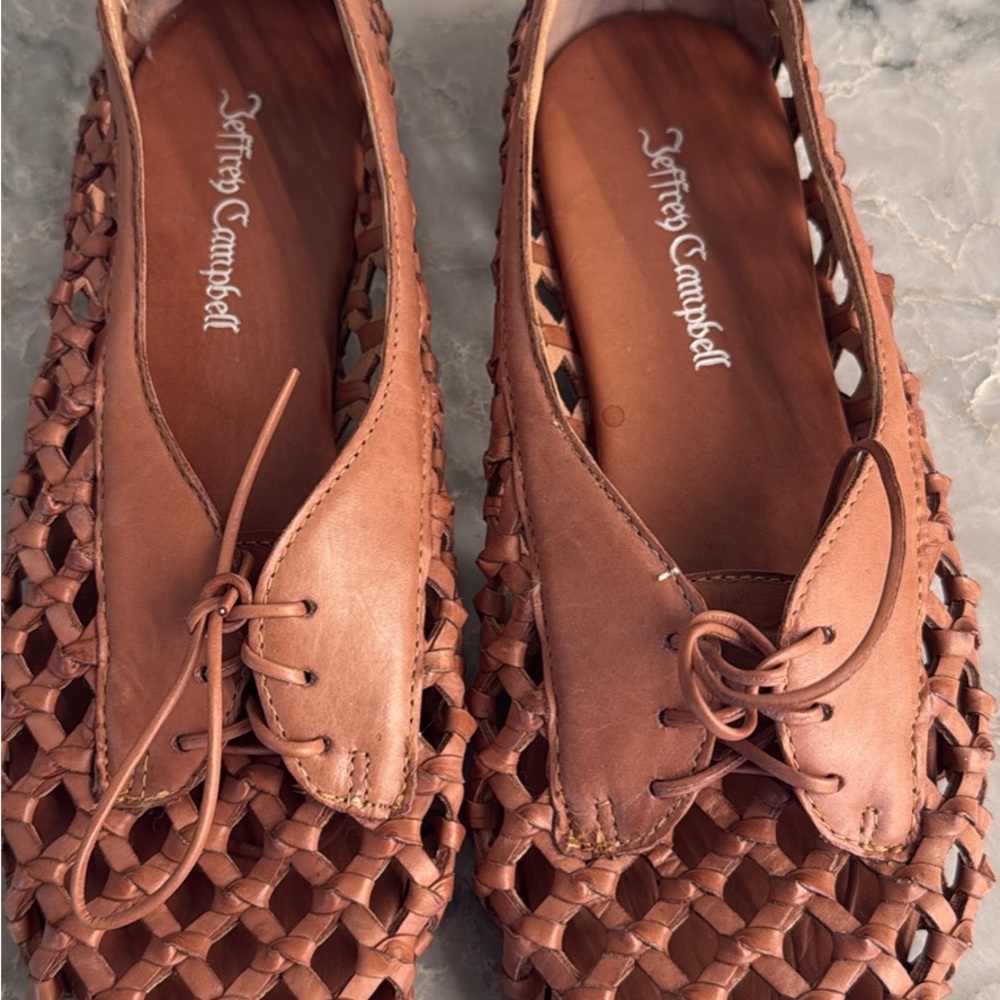 Jeffrey Campbell Brown Woven Flats